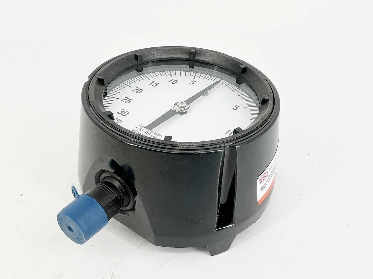New Ashcroft 45-1279-SS-04L-30IMV&15 Pressure Gauge 4" Face 1/2"NPT 30IMV-15