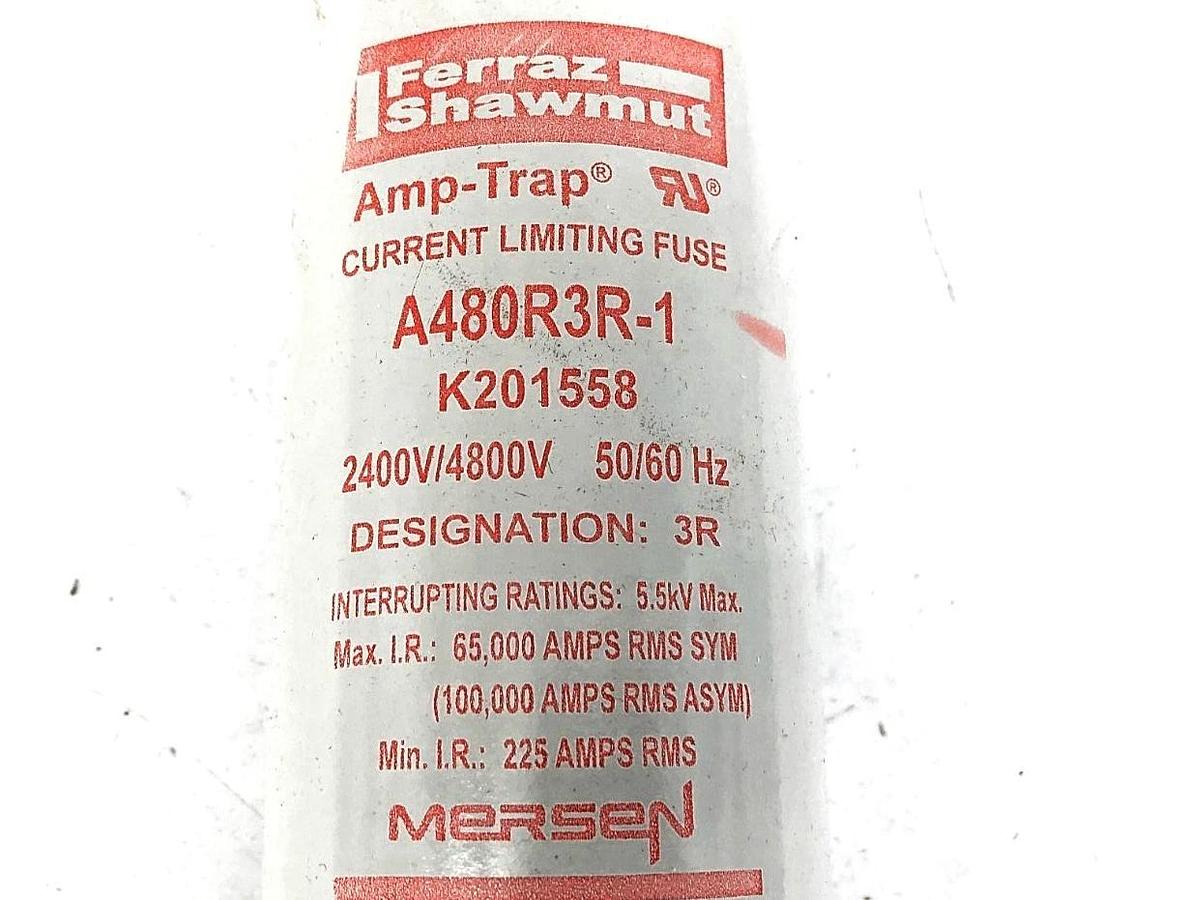 New Mersen A480R3R-1 Medium Voltage Fuse 4800VAC 100A 3R K201558