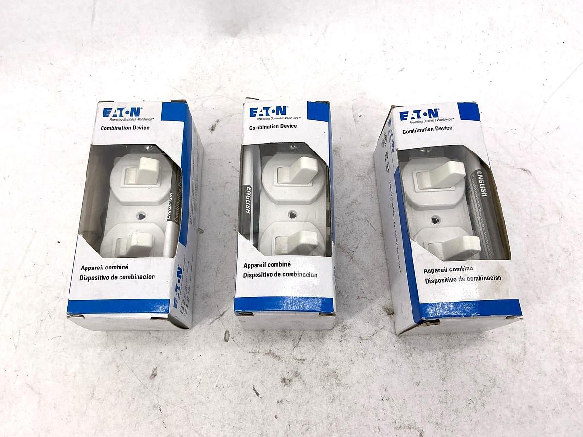 Lot of 3 New Eaton 271W-BOX Combination Device Combination Two 1-Pole Switches