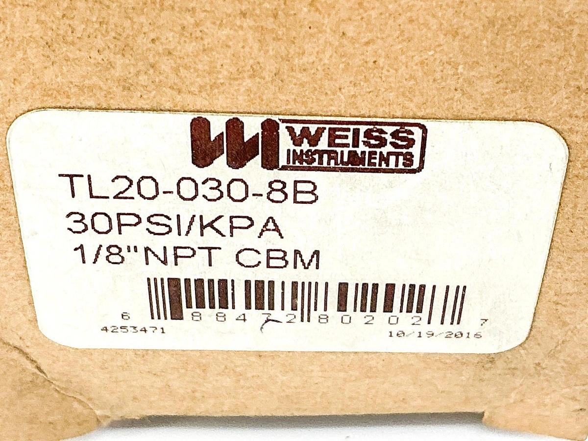 New Weiss TL20-030-8B Pressure Gauge 0-30PSI 1/8"NPT 2" Face
