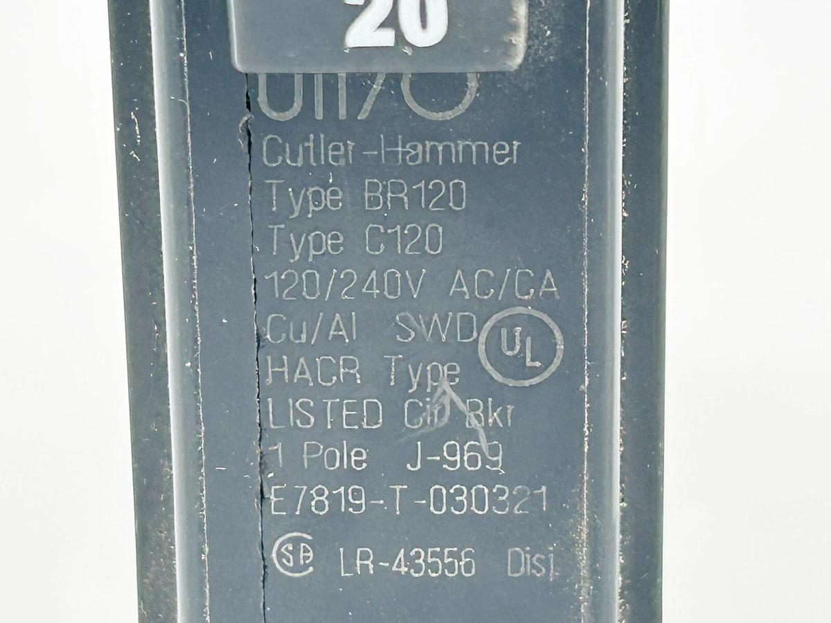 New Lot of 3 Bryant BR120 Circuit Breaker 20A 1 Pole 240V