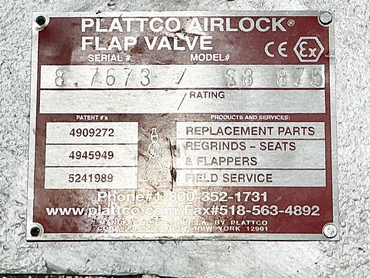 Used Plattco S8-875 Airlock Flap Valve