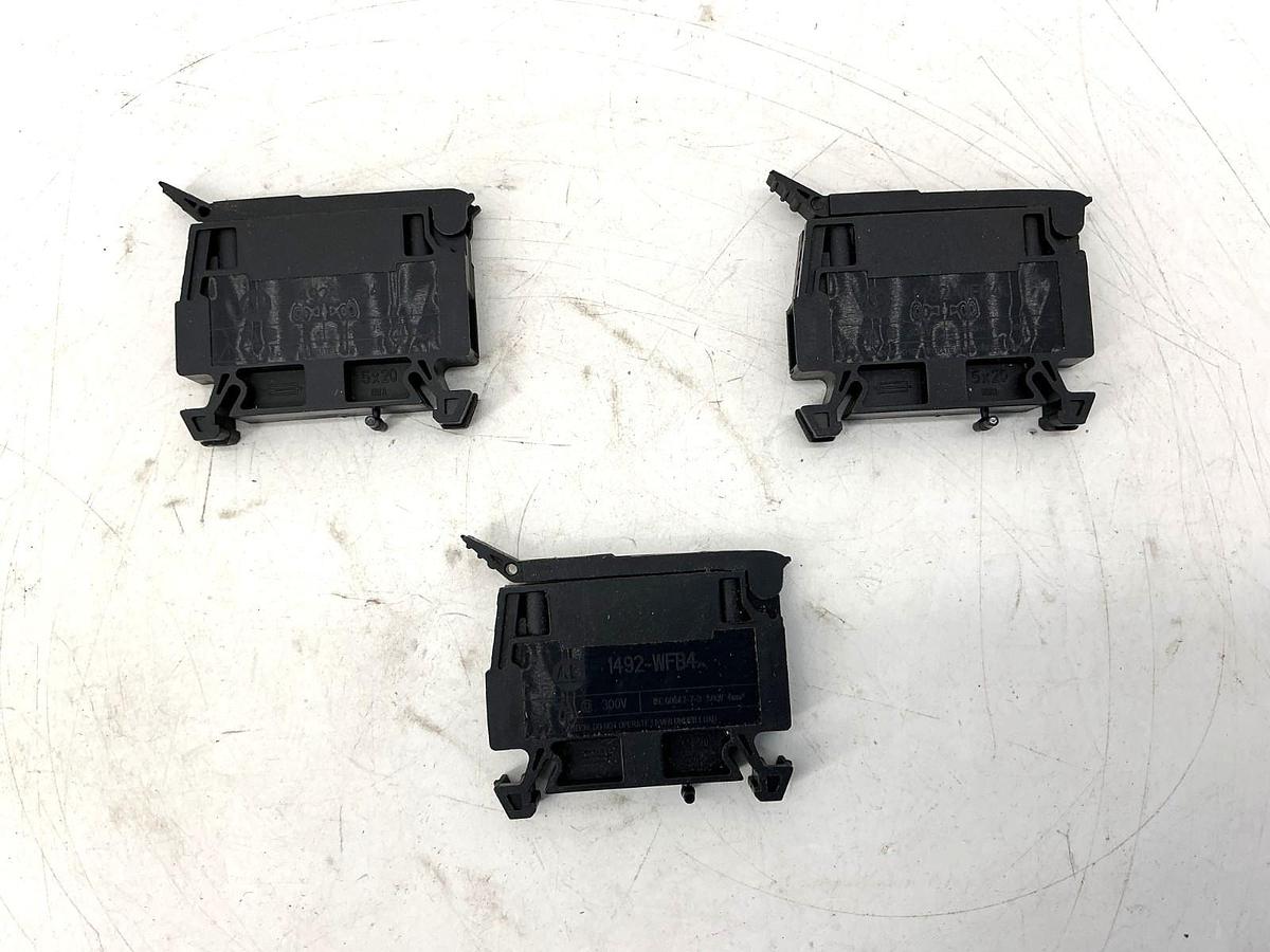 Used Lot of 3 Allen Bradley 1492-WFB424 Fuse Holding Terminal Block 300V 10-57VAC/VDC