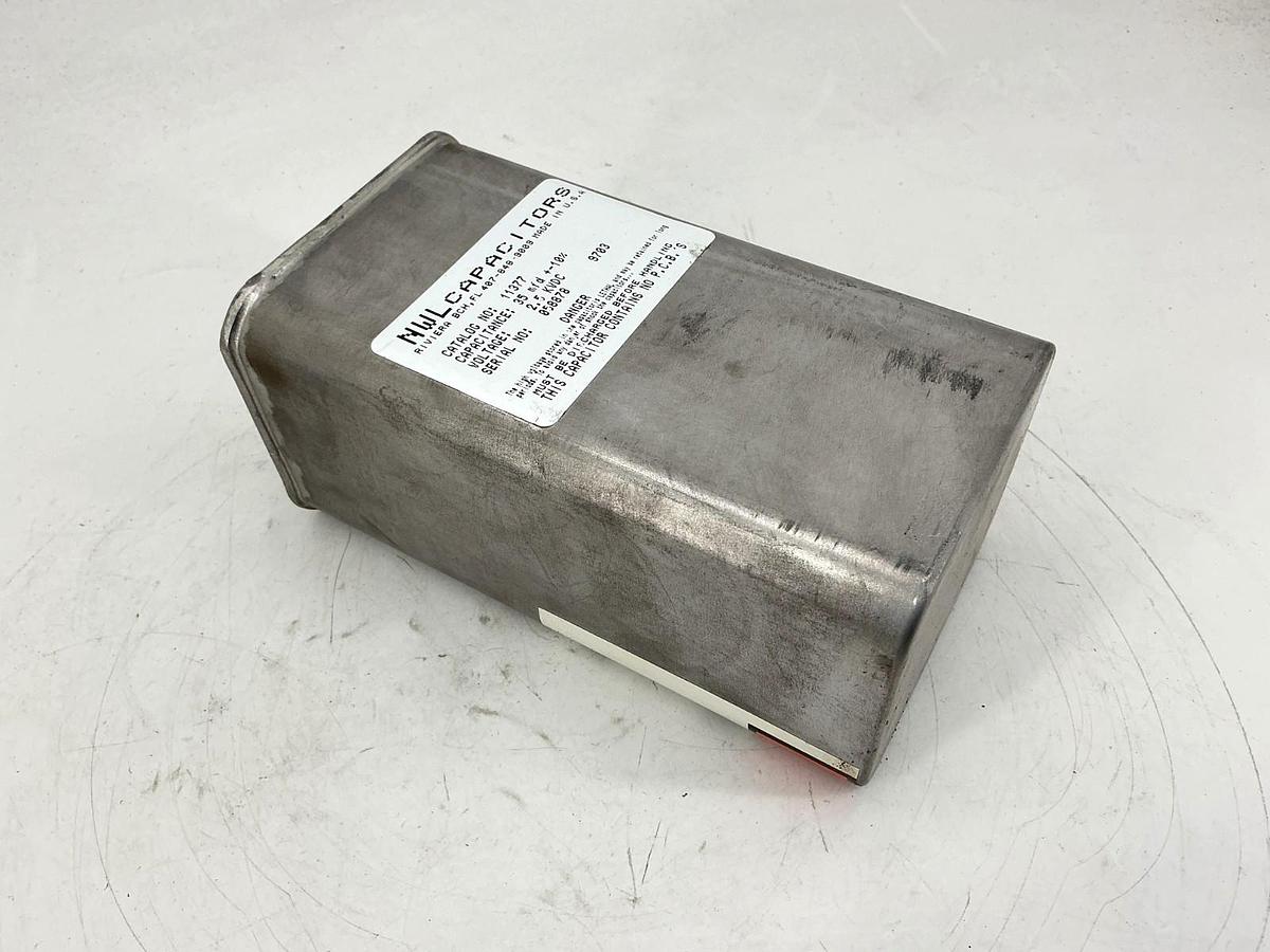 Used NWL Capacitors 11377 Capacitator Capacitance: 35mfd+-10% Voltage: 2.5KVDC