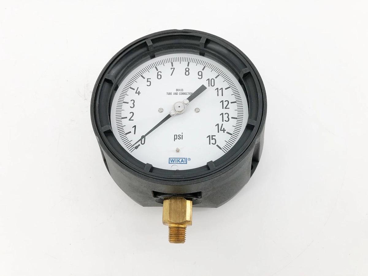 New Wika 9834117 Type 212.34 Process Gauge 4-1/2" 15psi 1/4" NPT Lower