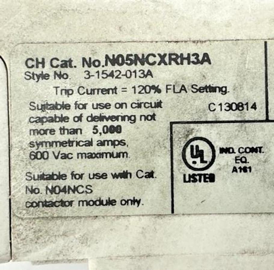 Used Eaton N101CS1H3A Starter 3P 27A 24VDC SS OVLD N04NCS1X3N N05NCXRH3A