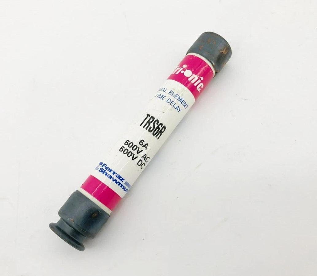Used Lot of 3 Ferraz Shawmut TRS6R Time Delay Fuses 6A 600VAC/DC