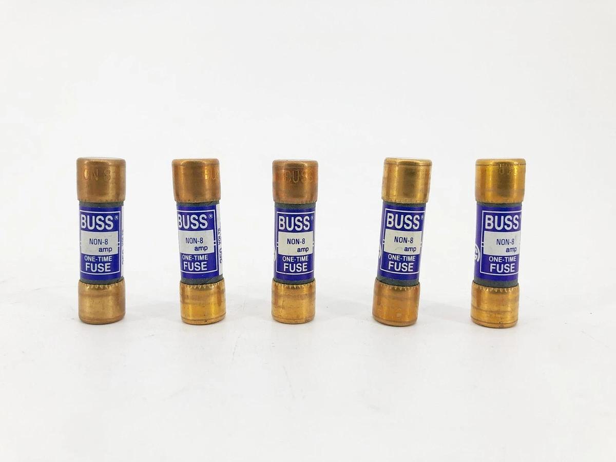 Lot of 5 New Bussmann NON-8 Fuses 8A 250V Class K5