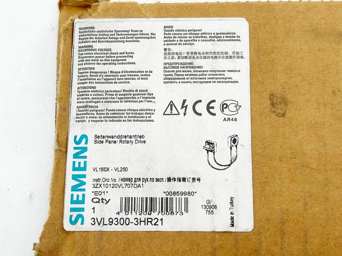 New Siemens 3VL9300-3HR21 Side Panel Rotary Drive 1000MM Bowden Cable - No Box