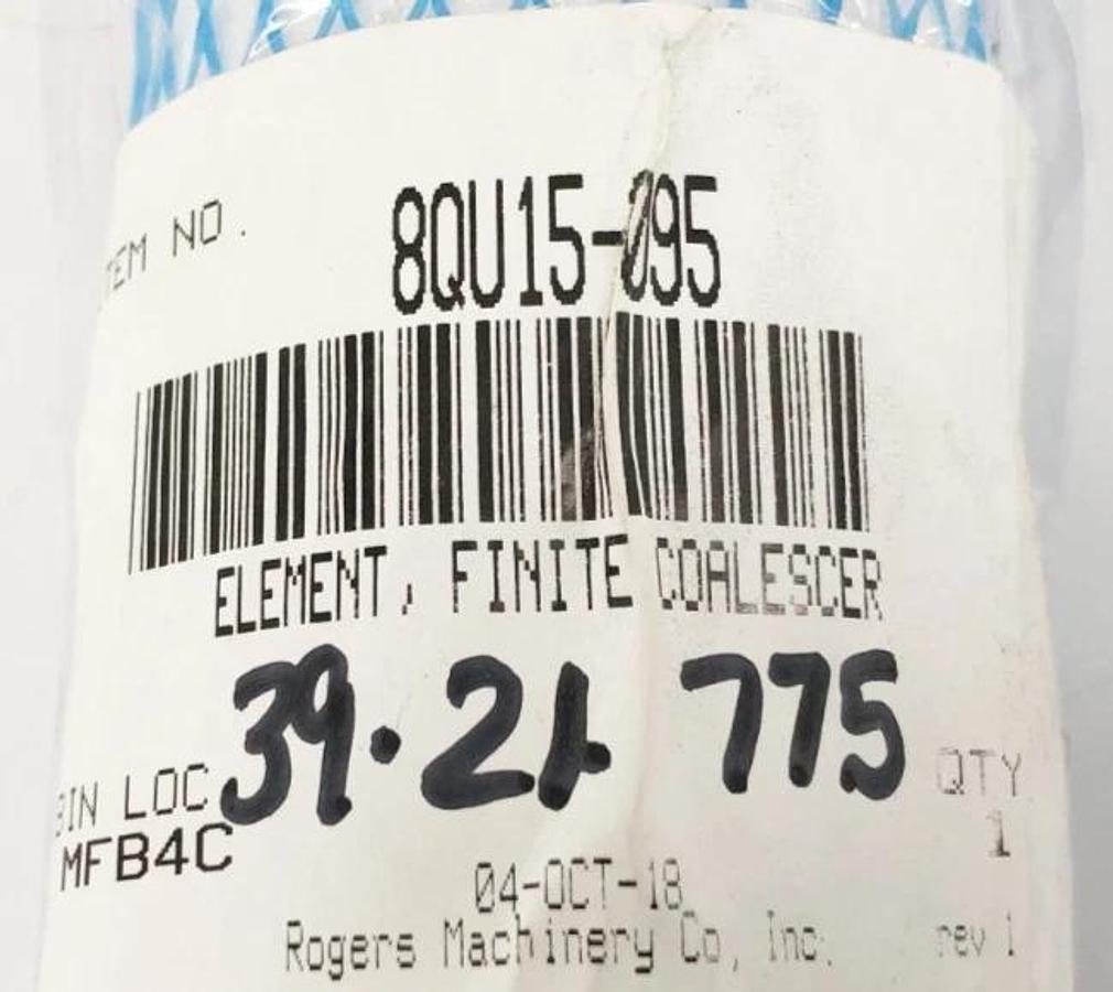 New Rogers Machinery 8QU15-095 Coalescing Filter Element Replacement for Finite