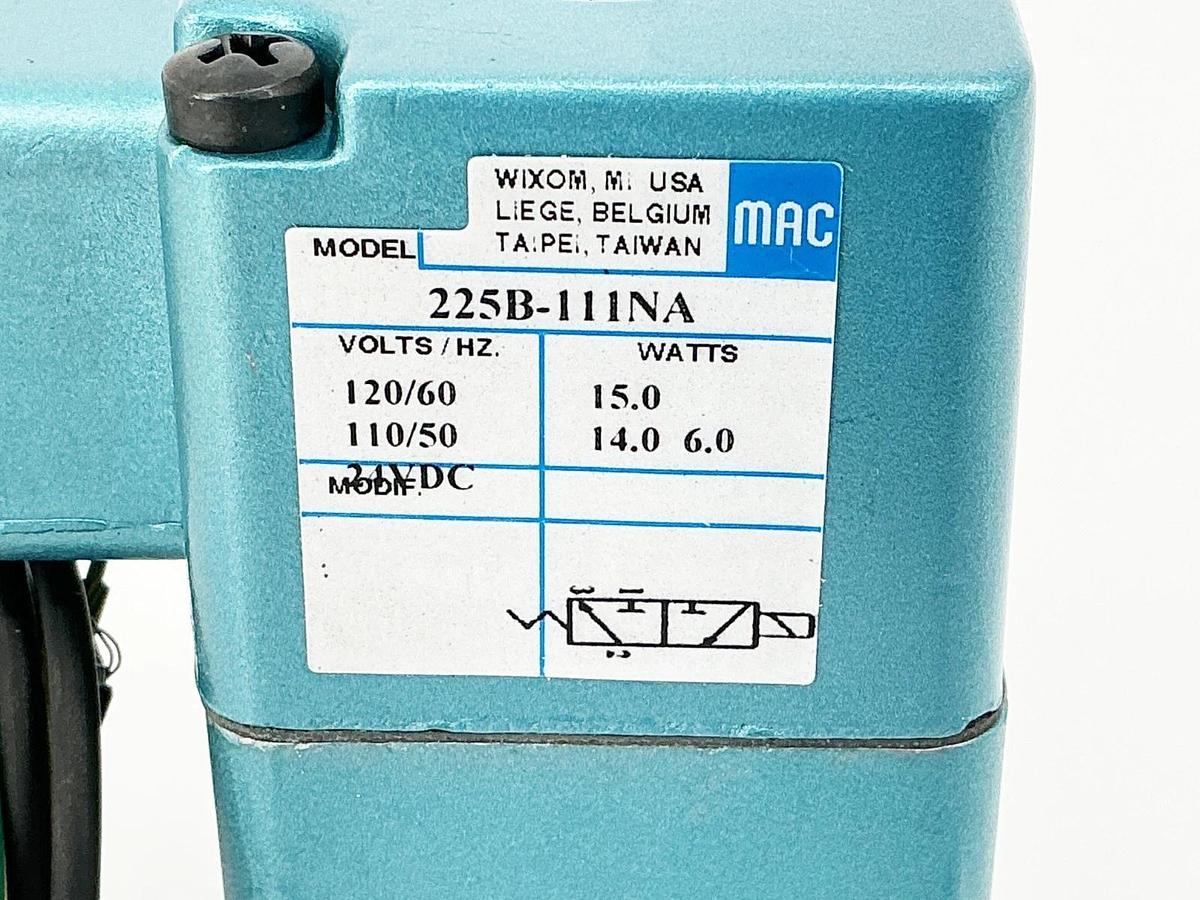 New MAC Valves 225B-111NA Solenoid Valve 110/120V 50/60Hz 15W