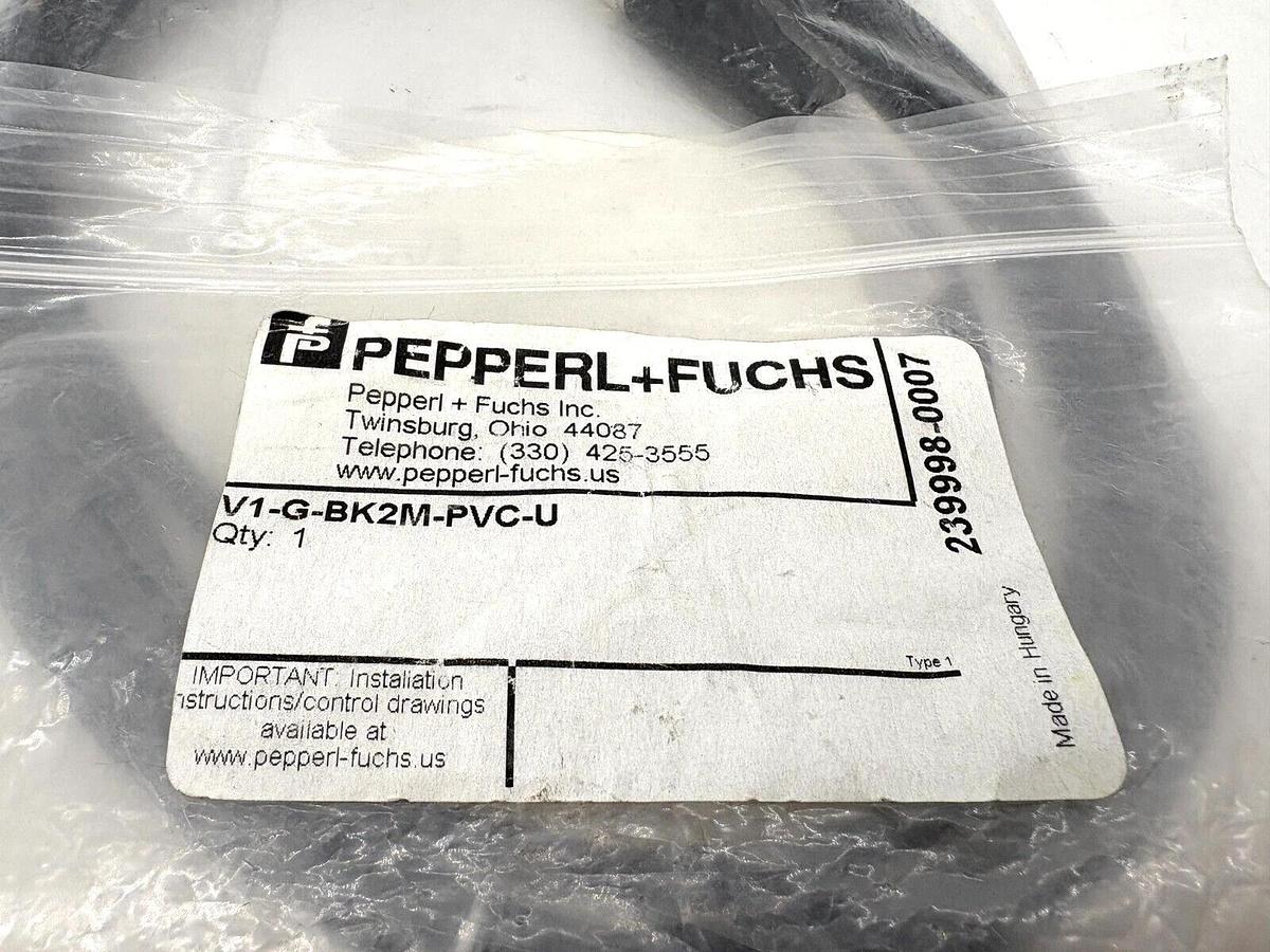 New Pepperl + Fuchs V1-G-BK2M-PVC-U Cordset 239998-0007 Single-Ended