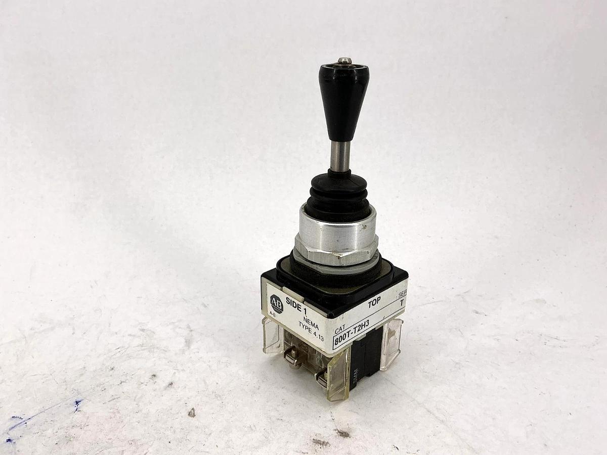 Used Allen Bradley 800T-T2H3 Ser T Toggle Switch 2-Way Spring Return - No Handle Cap