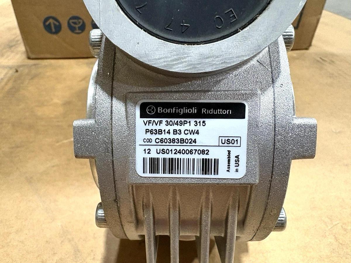 New Bonfiglioli VF/VF-30/49P1-315-P63B14-B3-CW4 Gear Reducer 315:1 Ratio