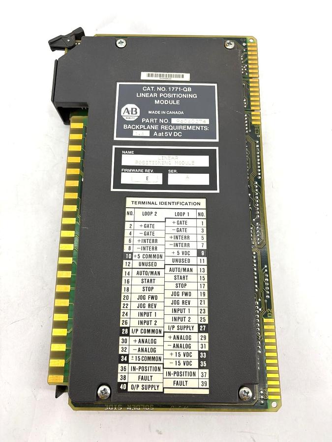 Used Allen-Bradley 1771-QB Ser. A Linear Positioning Module Firm. Rev. E
