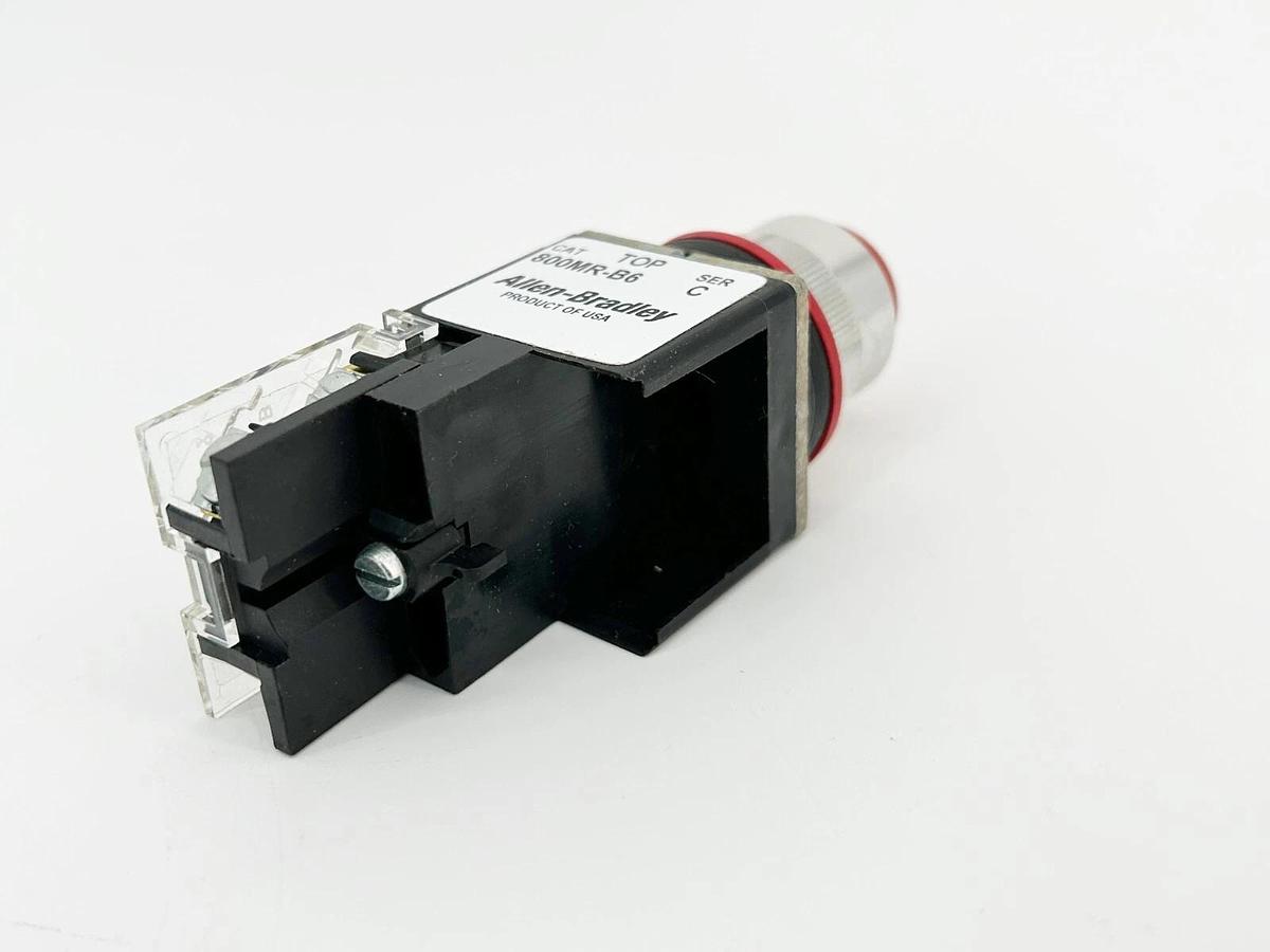 New Allen Bradley 800MR-B6A4K Pushbutton Momentary Contact Red Ser.C - No Box