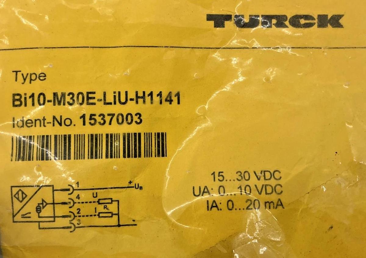 New Turck Bi10-M30E-LiU-H1141 Proximity Sensor Plug-In 4-Pin 15-30VDC 1537003