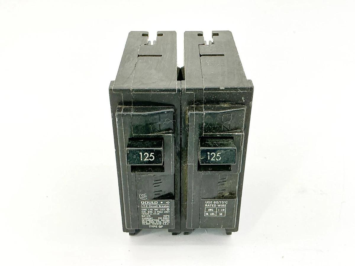 Used Gould ITE QP2125 Circuit Breaker 125A 240V 2P Type QP