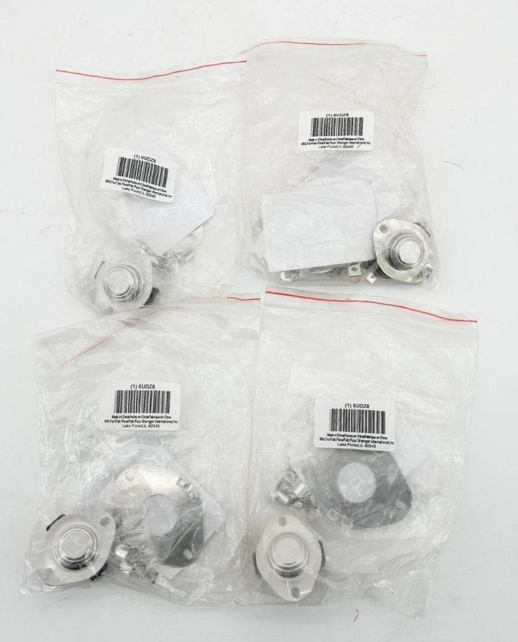 New Lot of 4 Grainger 6UDZ8 Thermostat Open on Rise SPST 135°F Closing 155°F