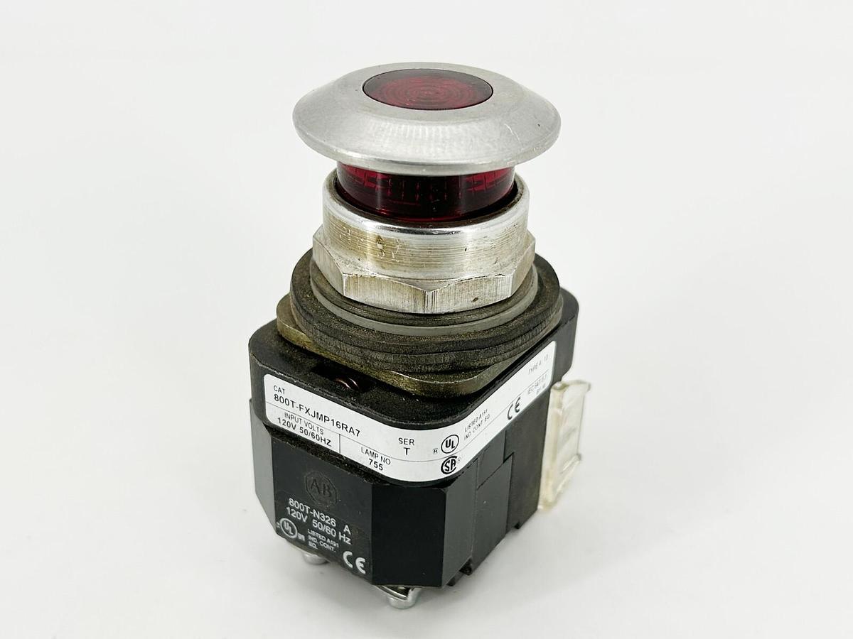 Used Allen Bradley 800T-FXJMP16RA7 Pushbutton 30mm Illuminated Red 3 Position