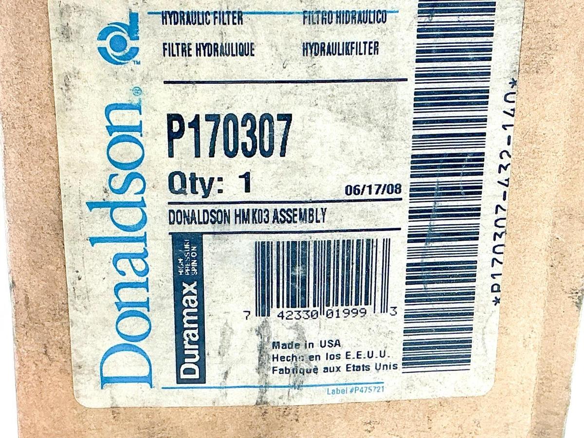 New Donaldson P170307 Duramax Hydraulic Filter 2000PSI ISO-4572