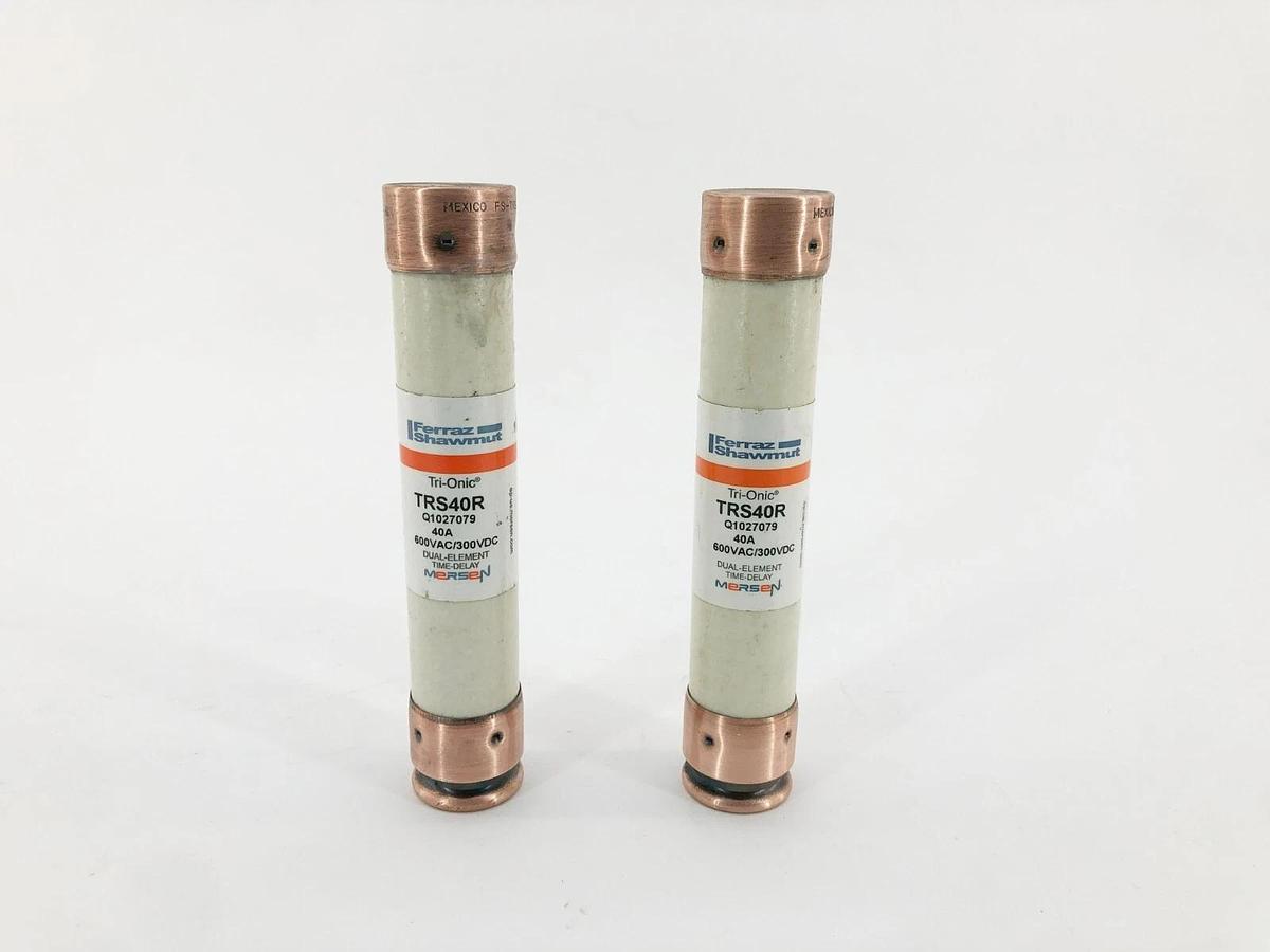 Lot of 2 New Ferraz Shawmut TRS40R Time Delay Fuses 40A 600VAC 300VDC Class RK5