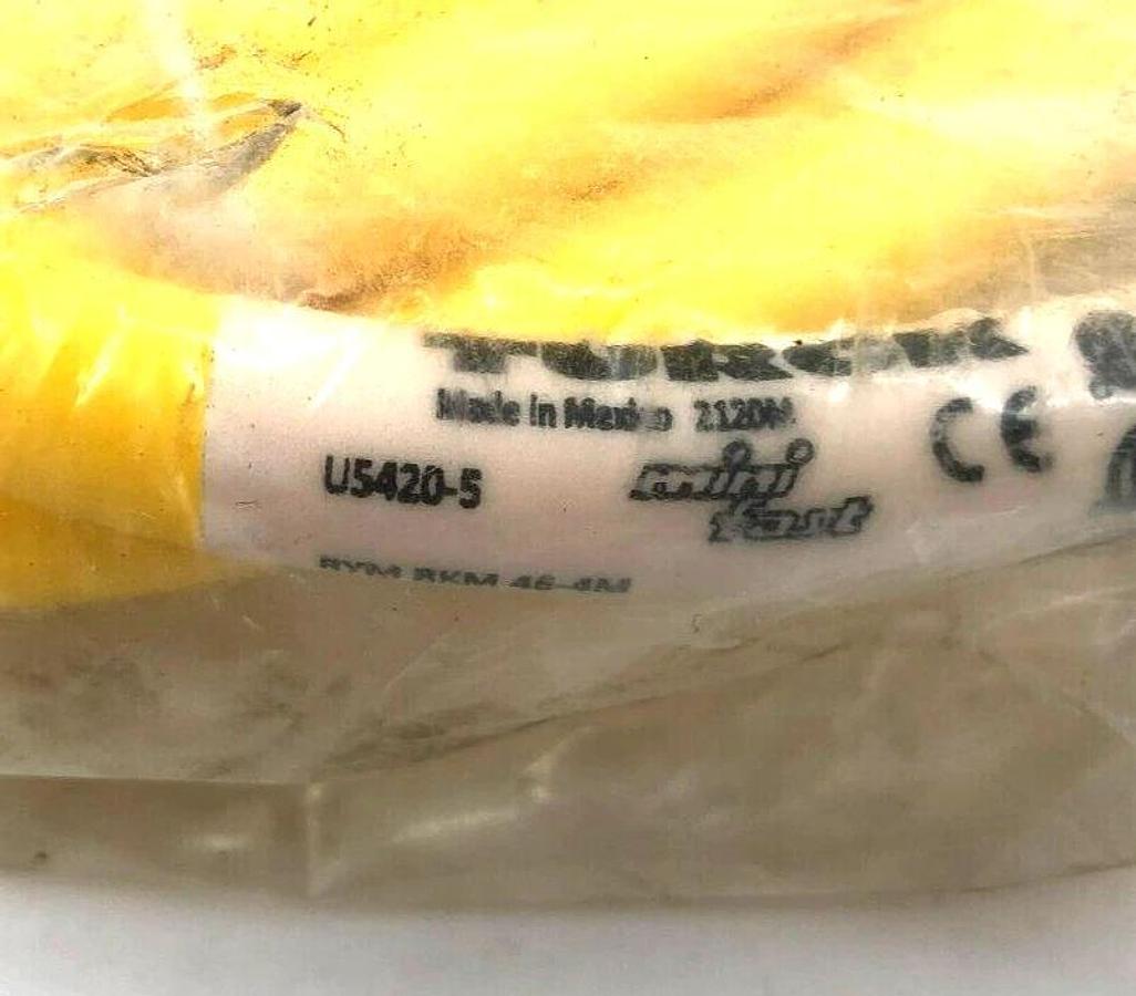 New Turck RYM RKM 46-4M Cordset, Male Connector, Female Thread, 4m, U5420-5