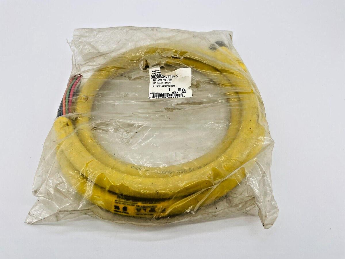New Woodhead 302002A01F060 12P Male Straight PVC Cord 6ft 47409