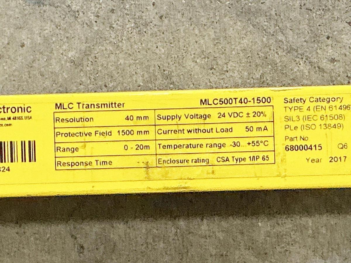 Used Leuze Electronics MLC500T40-1500 Safety Light Curtain MLC 500 Series Type 4