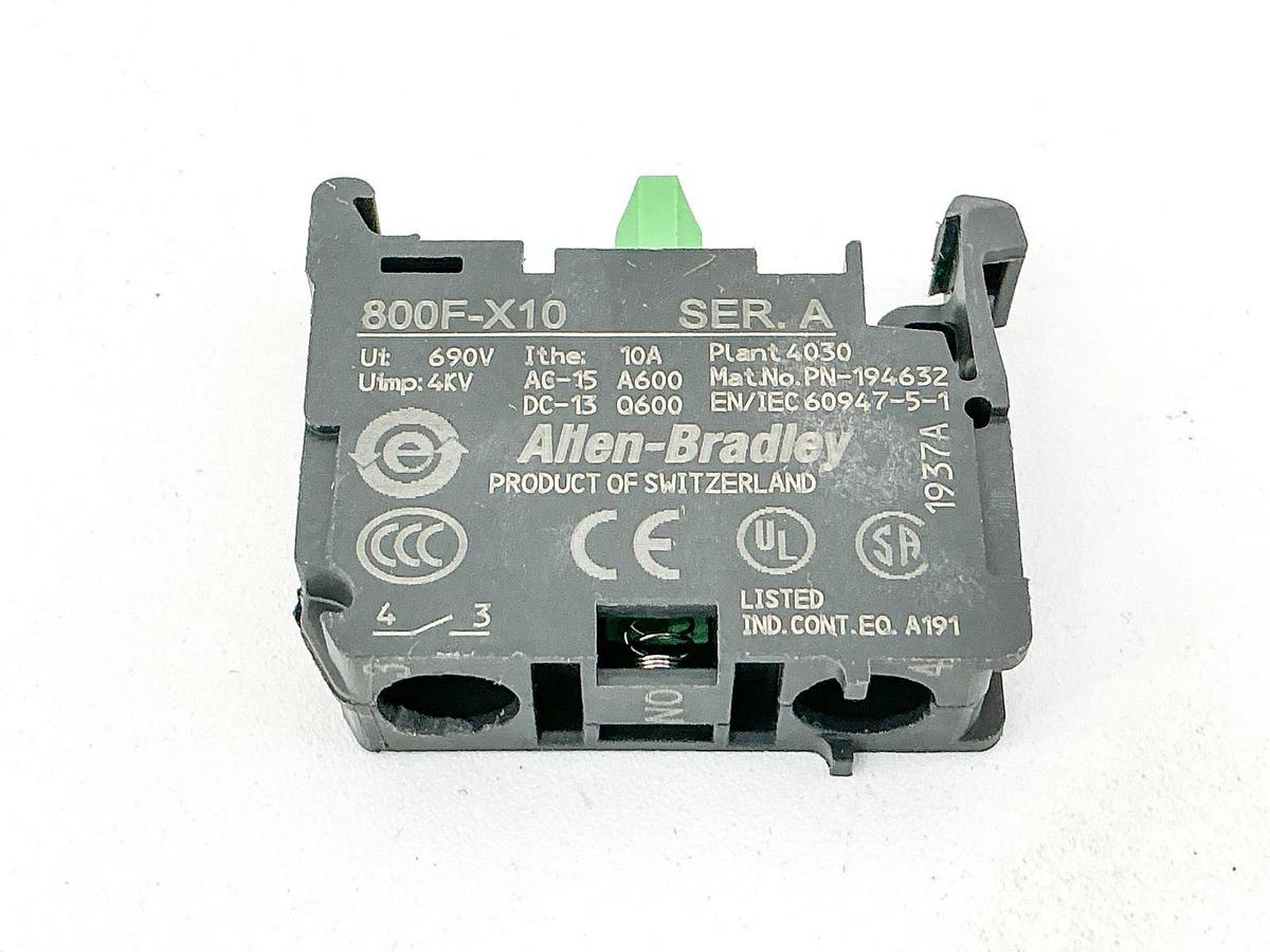 New Lot of 6 Allen Bradley 800F-X10 Contact Block 690V 10A Ser.A -No Box
