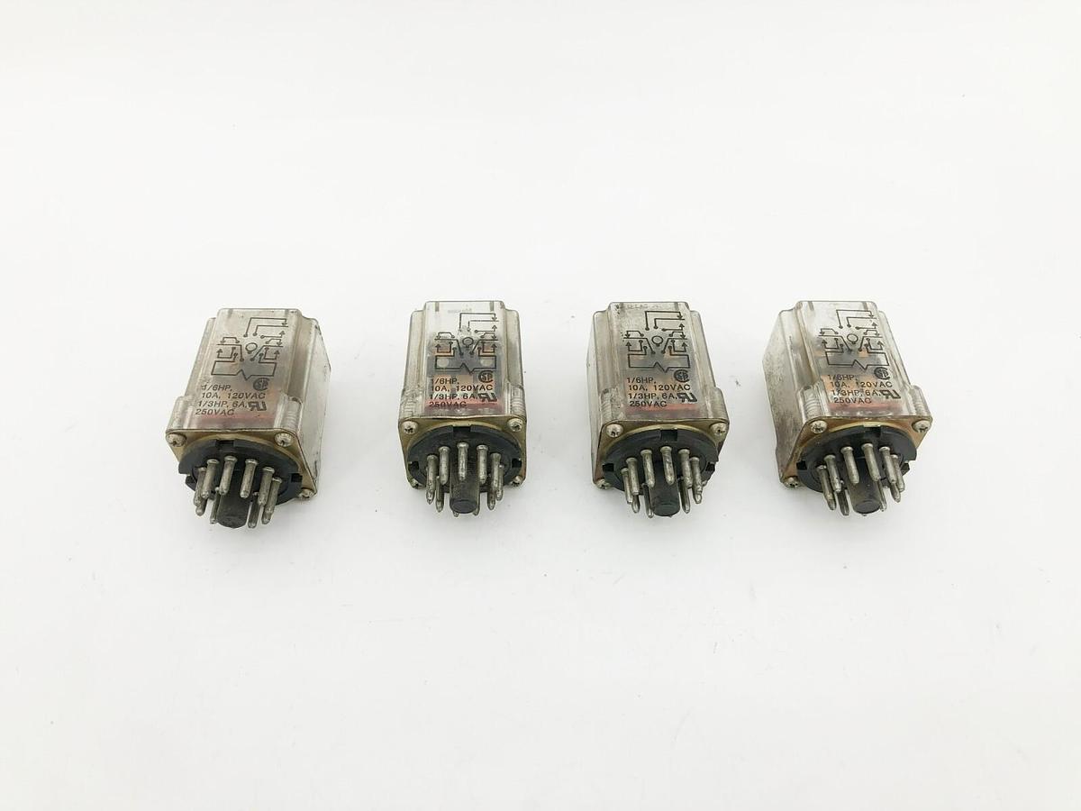 Used Lot of 4 Potter & Brumfield KRP14DG Relays 24VDC 11 Pin