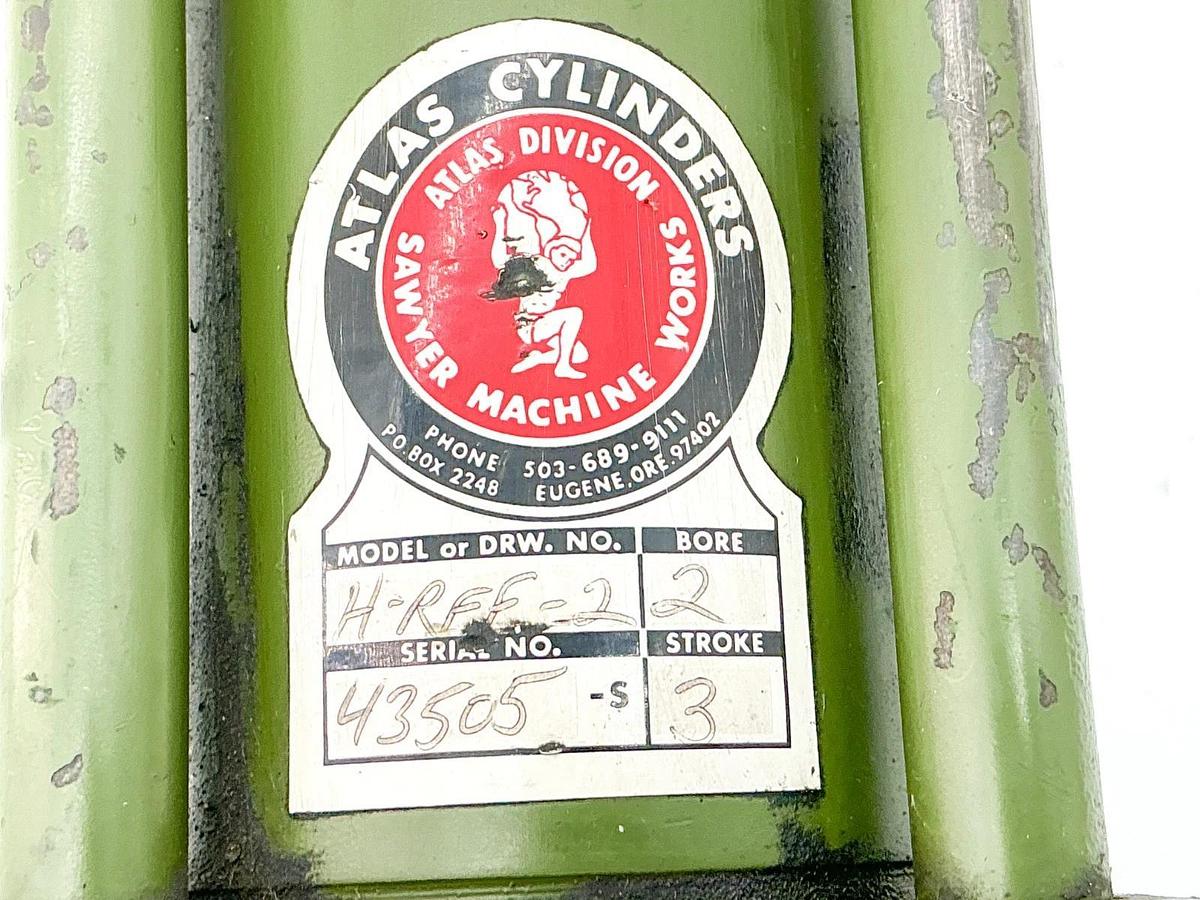 Used Atlas Cylinders H-RFF-2 Pneumatic Cylinder 2" Bore 3" Stroke