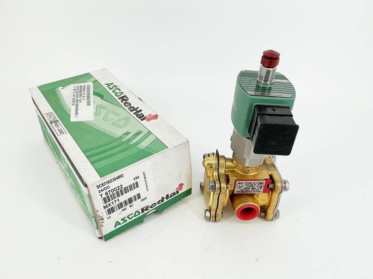 New Asco SC8316G304MO Solenoid Valve 150PSI 1/2" 1.4W 24VDC
