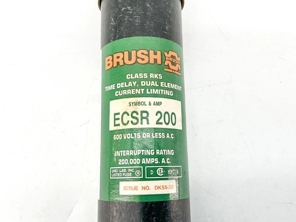 New Brush ECSR-200 Time Delay Dual Element Fuse 200A 600V Class RK5