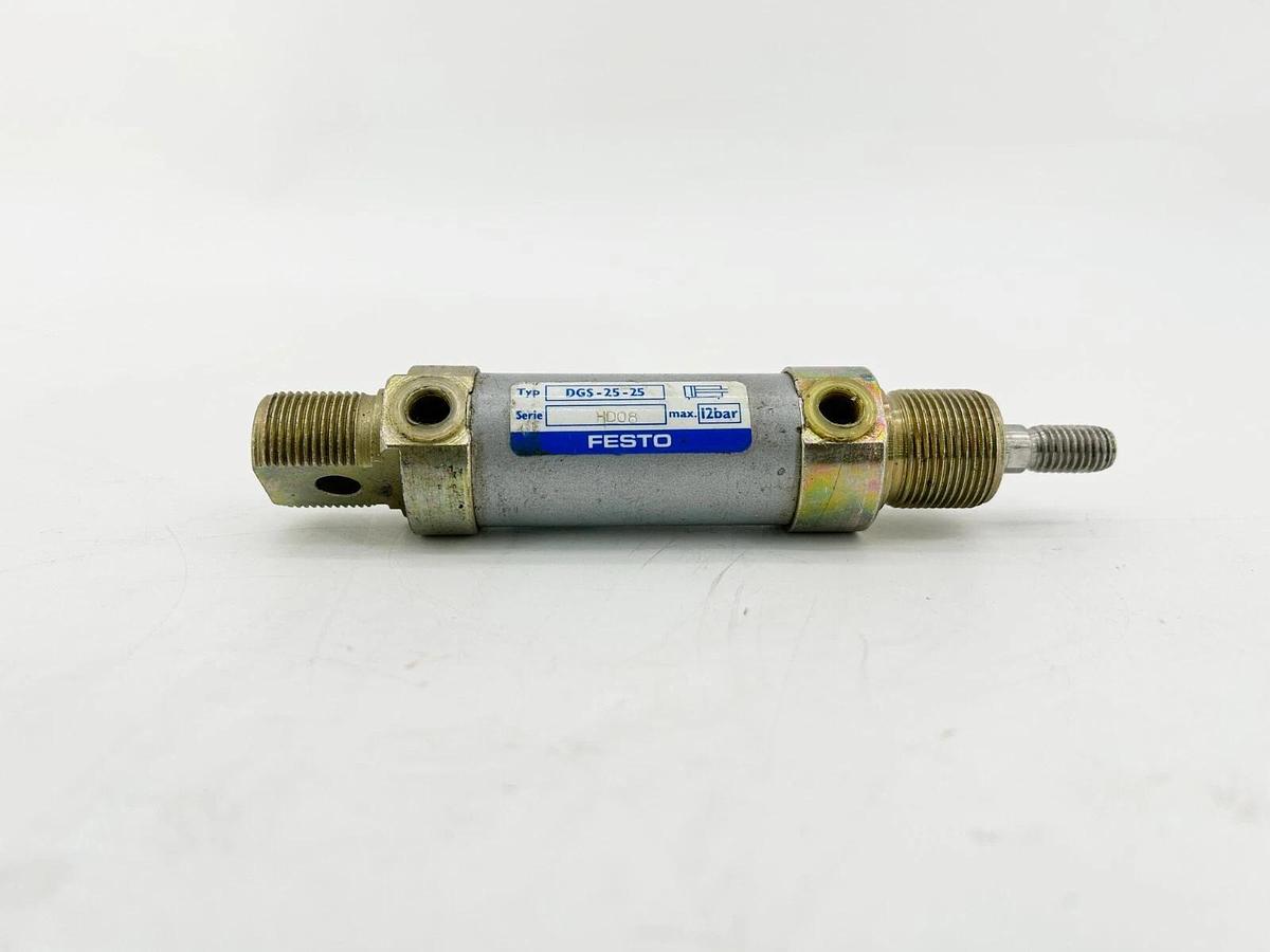 New Festo DGS-25-25 Pneumatic Cylinder 12Bar 25mm Stroke 25mm Bore