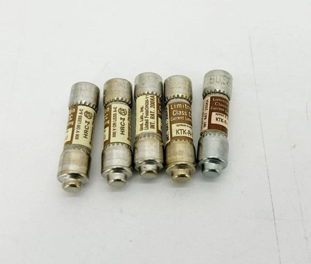 Lot of 5 New Bussmann Limitron KTK-R-1 Fast Acting Fuses 1A 600V Class CC
