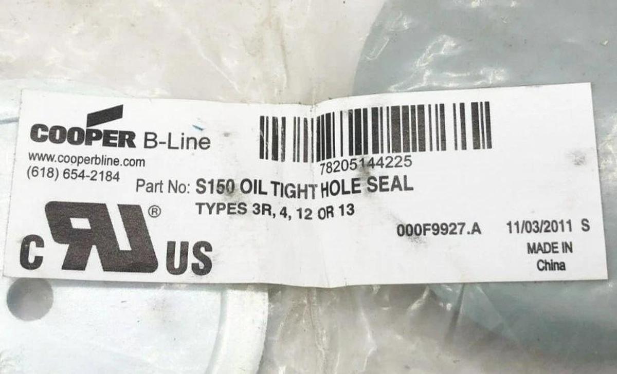 New Cooper B-Line S150 Oil Tight Seal Types 3R 4 12 Or 13