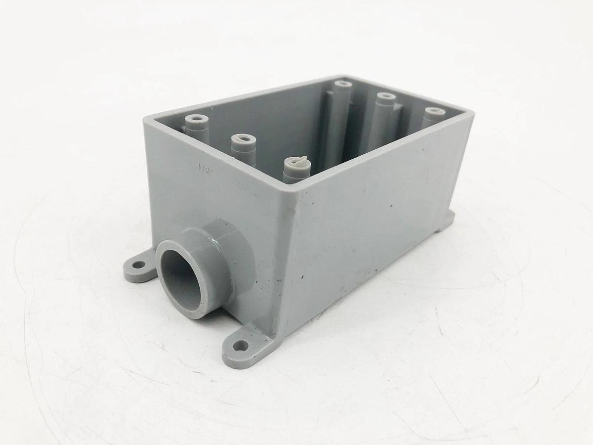 Lot of 2 New Carlon E980DFN Single Gange FSE Boxes PVC 1/2" Knockouts - No Box