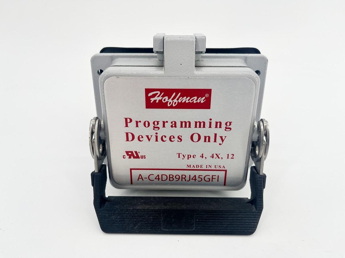 Used Hoffman A-C4DB9RJ45GFI Panel Interface Connector Aluminum Cover RJ45