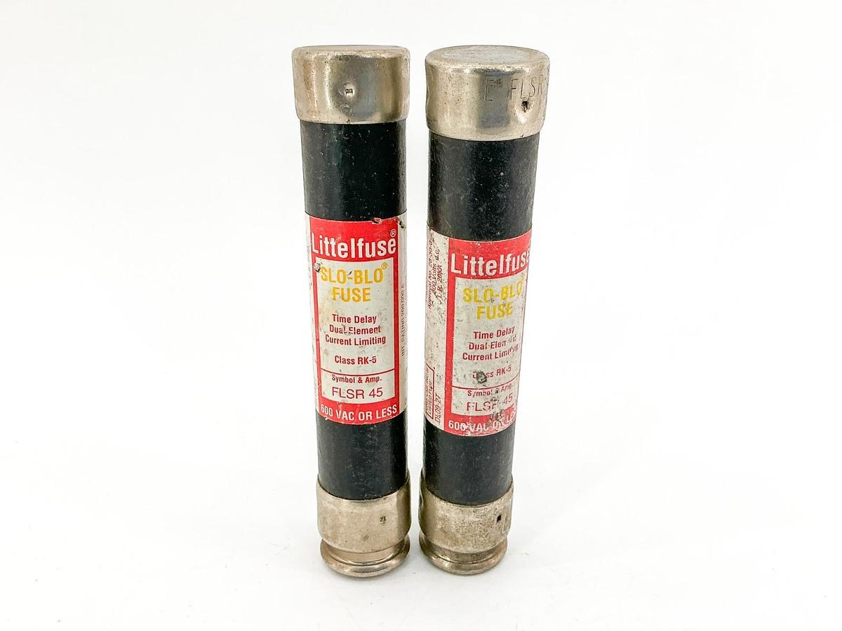 New Lot of 2 FLSR-45Time Delay Dual Element Fuse 45A 600V Class RK5