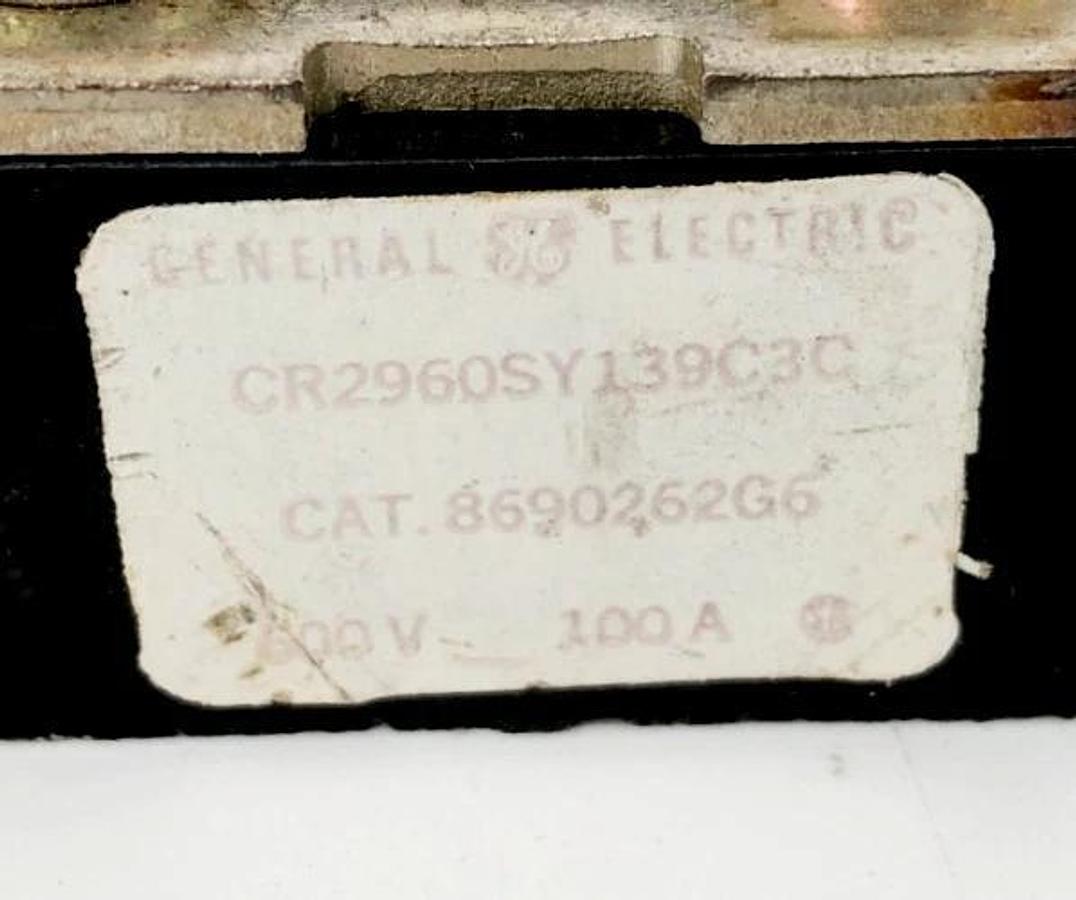 New GE CR2960SY139C3C Terminal Block 3P 100A 600V 8690262G6