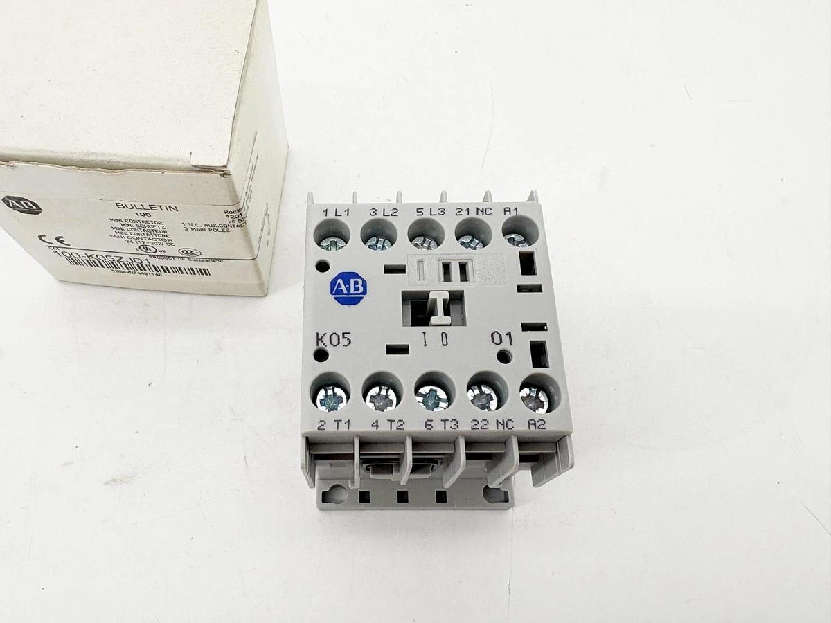 New Allen Bradley 100-K05ZJ01 Ser. A Mini Contactor 24VDC Coil 1NC 3P