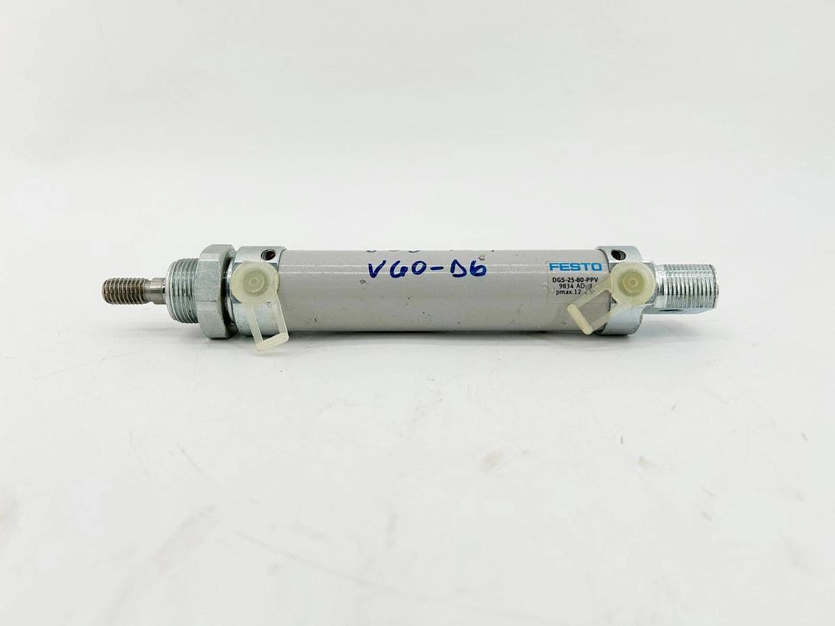 New Festo DGS-25-80-PPV Pneumatic Cylinder 12Bar 3.5" Stroke 9834