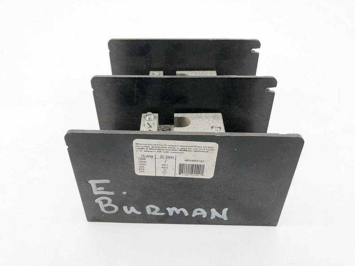 Used Ferraz Shawmut MPDB69182 Distribution Block Open Style 1000VAC/DC