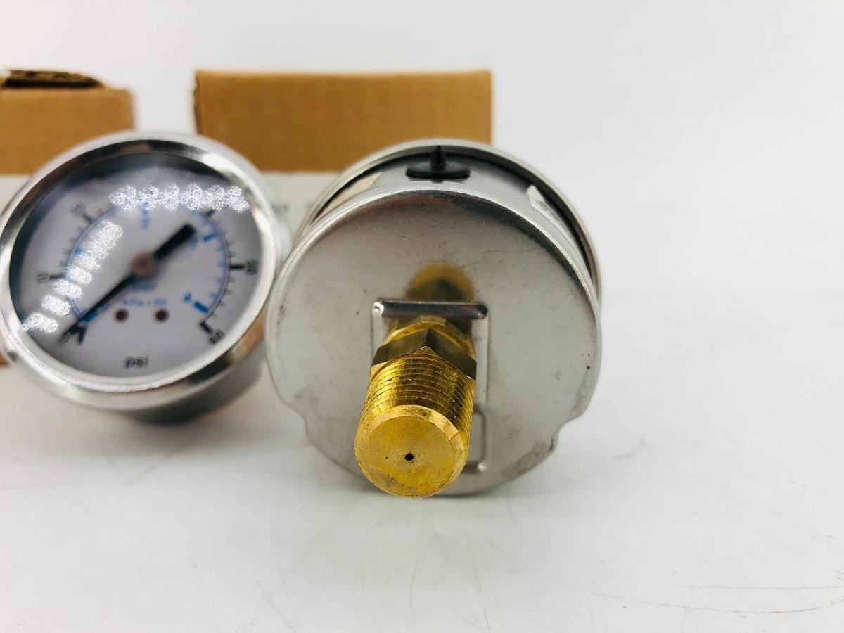 Lot of 2 New Generic 98042511 Pressure Gauge 2in Face 1/2 NPT 0-60 Psi