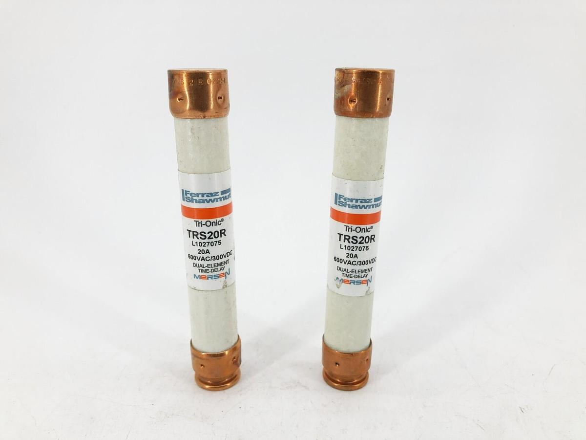Lot of 2 New Ferraz Shawmut TRS20R Time Delay Fuses 20A 600VAC 300VDC Class RK5