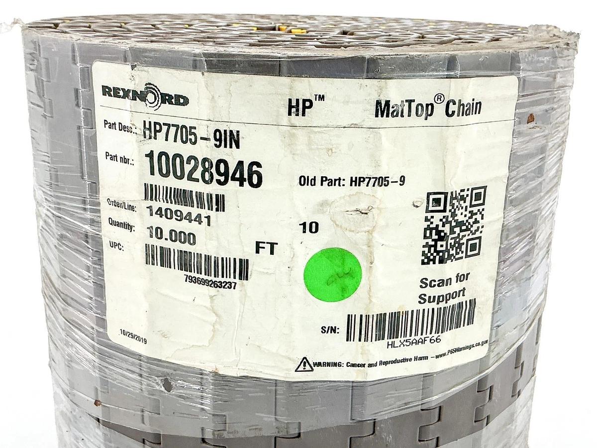 New Rexnord HP7705-9IN MatTop Chain 10FT 10028946 HP7705-9 - No Box