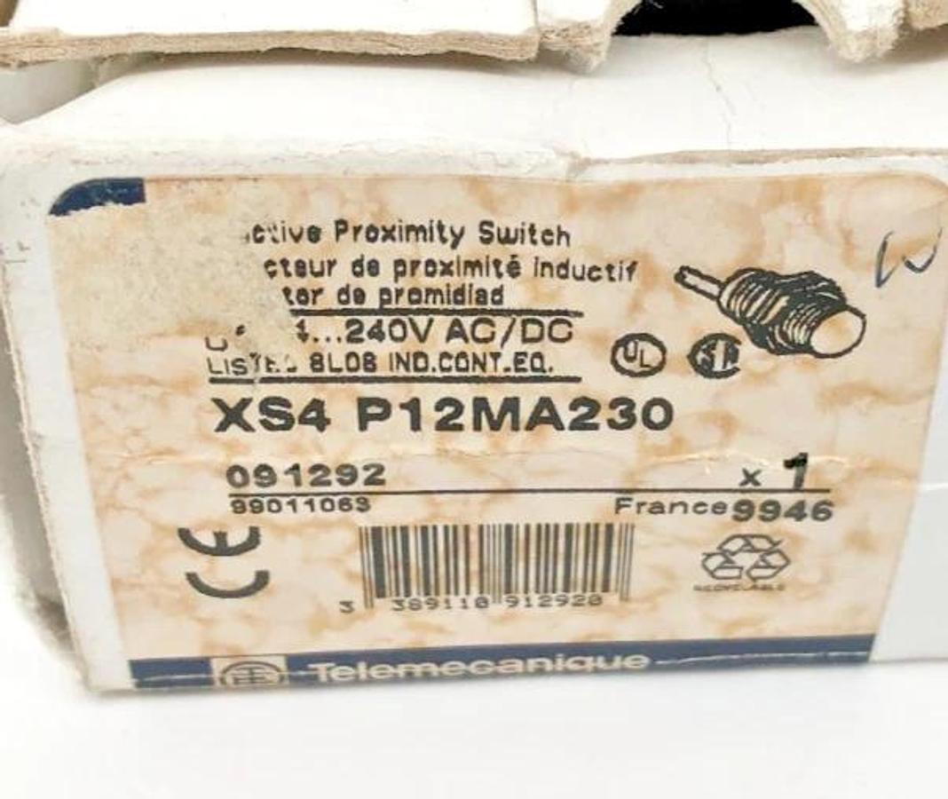 New Telemecanique XS4P12MA230 Inductive Proximity Switch 24-240VAC 01292