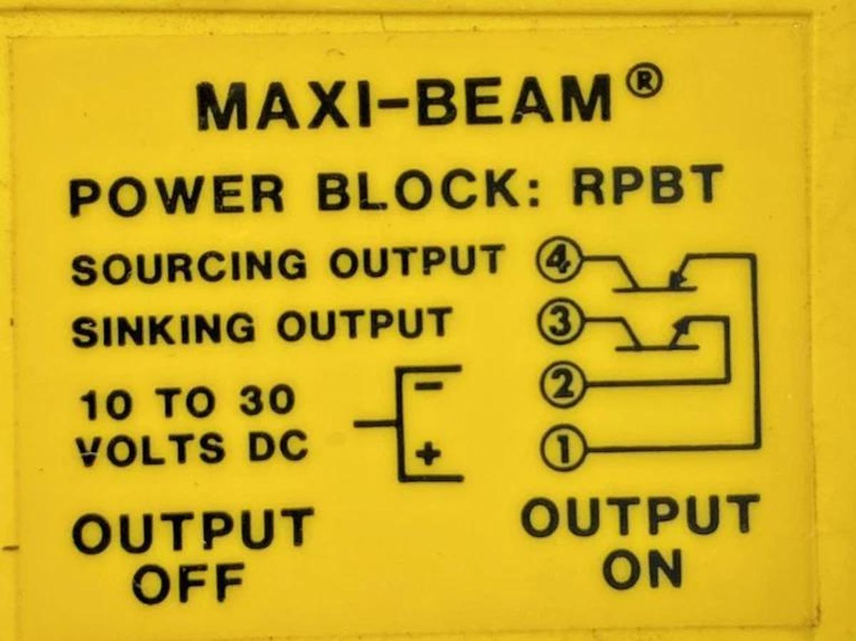 Used Banner Engineering RPBT Maxi-Beam Power Block Photoelec Sensor 4P 10/30VDC 25643