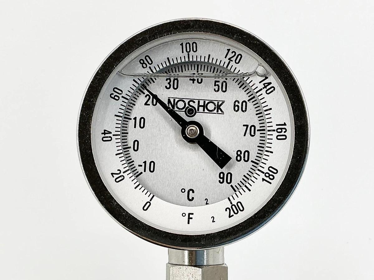 New NoShock 30-300-025-0/200-F/C-SL Thermometer 3" 0-200F 1/2NPT 2.5" Stem